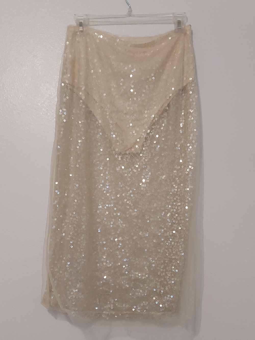 Jason Wu Sequin Tulle Overlay Sheer Illusion Midi Skirt in Champagne Size 4 - Picture 2 of 9
